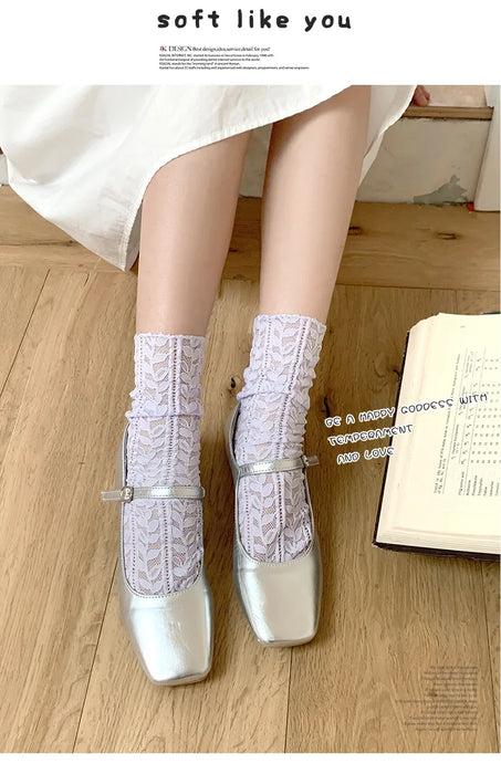Summer Thin Hollow Breathable Loose Long Socks
