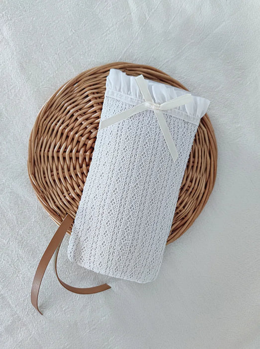 Ruffle Long Lace Bow Knee High Sock