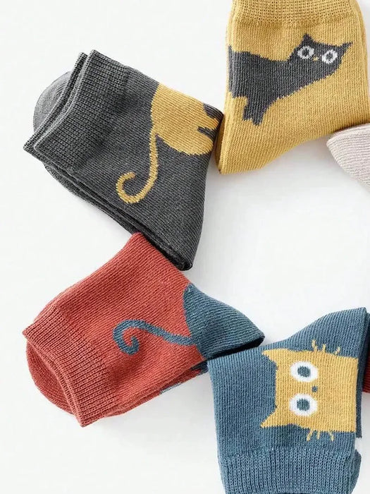 5-pairs-of-four-season-baby-socks-spring-fall-cartoon-kitten-winter-mid-tube-kidsrens-socks-boys-and-girls-kidsrens-socks