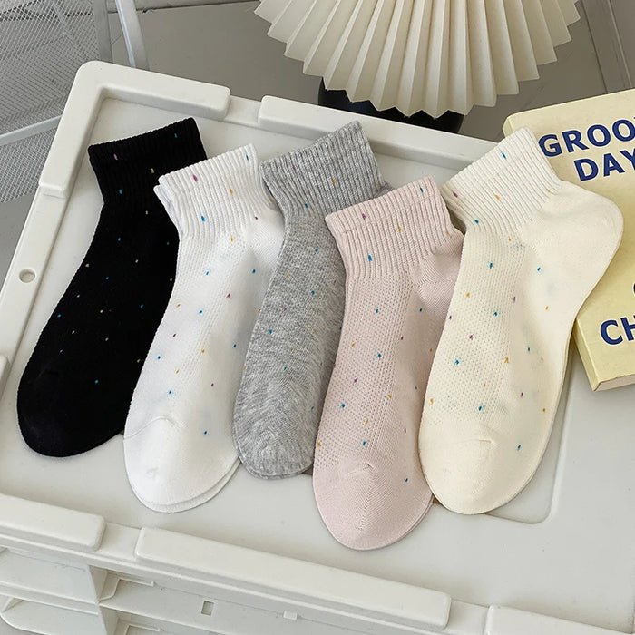 Colourful Dot Print Daily Summer Socks