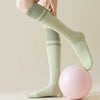 2-pairs-grip-pilates-socks-women-non-slip-yoga-fitness-calf-compression-socks-high-quality-cotton-running-sports-socks-ladies
