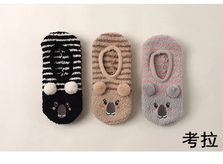 Cute winter grip indoor socks