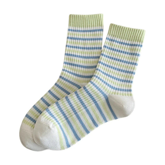 Mixed-color Daily Elastic Crew Socks Comfortable