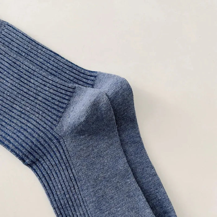 Mens Breathable Elastic Cotton Long Socks Solid Color