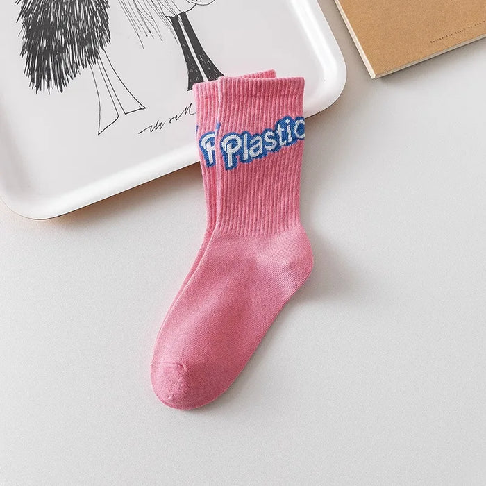 Women's Floral Heart Print Crew Socks