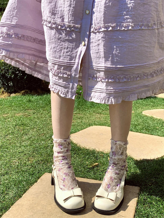 Lace Flower Loose Long Socks