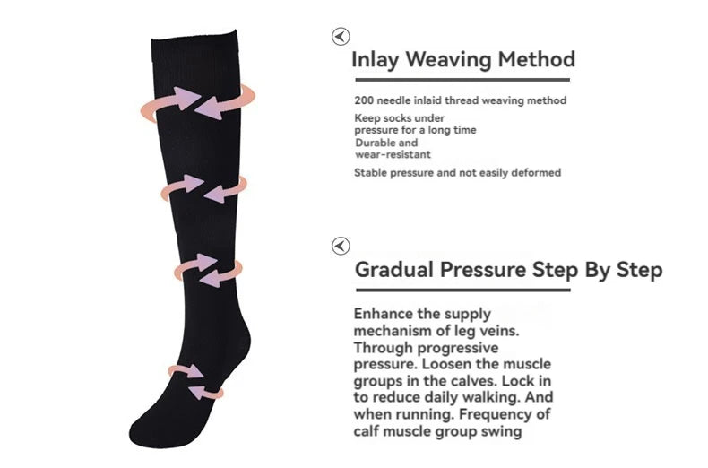 1 Pair Soild Color Compression Stockings