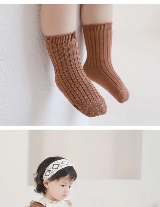 5-pairs-lot-baby-socks-breathable-loose-south-korea-style-solid-color-kids-socks-middle-tube-cotton-socks-set-for-children