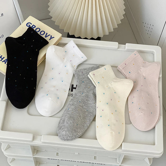 Colourful Dot Print Daily Summer Socks