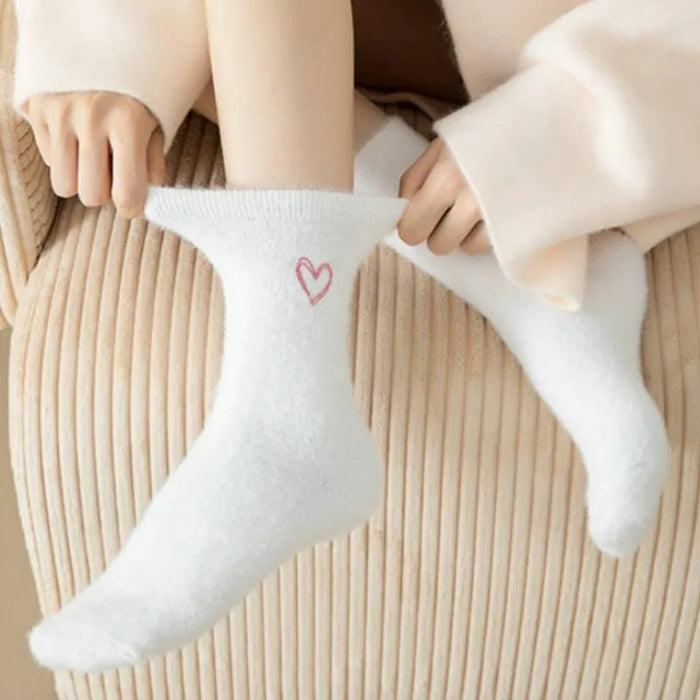thickened-middle-tube-socks-mink-fur-pink-embroidered-heart-shaped-women-autumn-winter-warm-sleep-home-solid-color-plush-sock