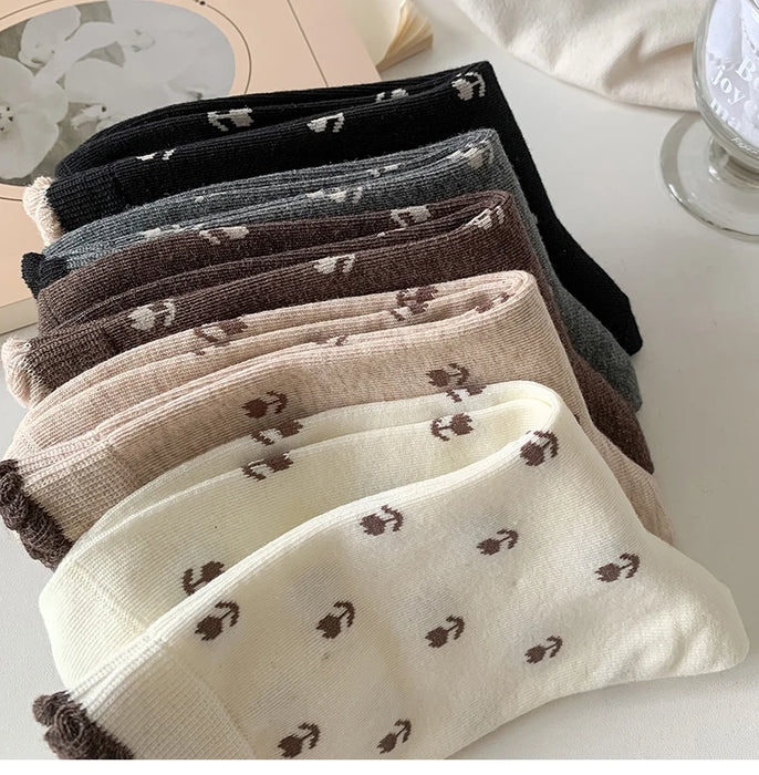 Long Breathable Retro Female Flower Socks