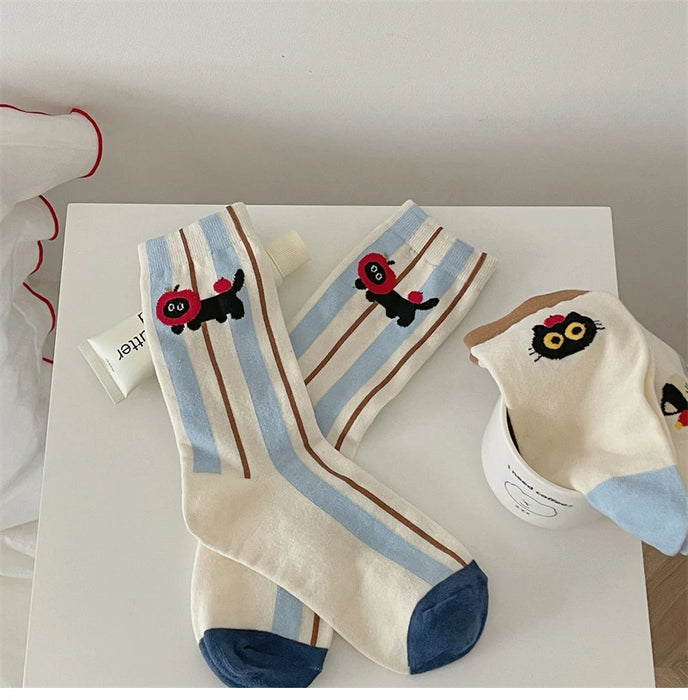Long Preppy Style Cartoon Socks