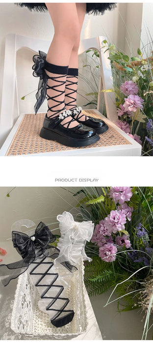 1 Pair Summer Sweet Fashion Bow Ribbon Sock for Children