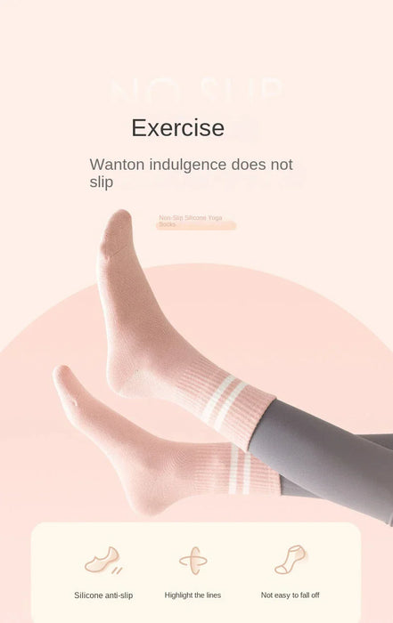 women-anti-skid-yoga-socks-grips-cotton-mid-tube-bottom-breathable-fitness-dance-barre-workout-pilates-socks-7-colors