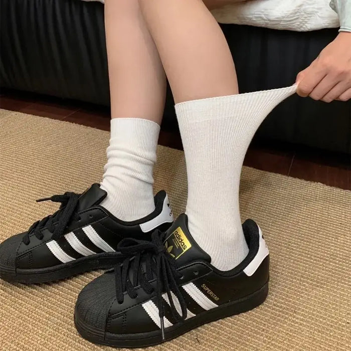 cream-jk-socks-womens-spring-summer-middle-tube-long-loose-socks-thin-solid-color-japanese-versatile-black-lolita-stacked-socks