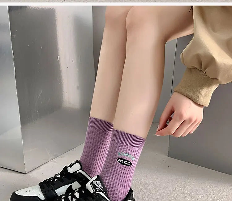 Embroidery Fashion Sports Women Socks Ins Designer