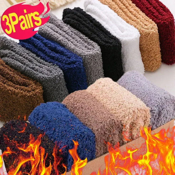 1/3pairs Men Coral Fleece Socks