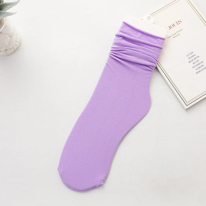 Ice Loose Calf Tube Sock Colorful Knee Nylon Socks