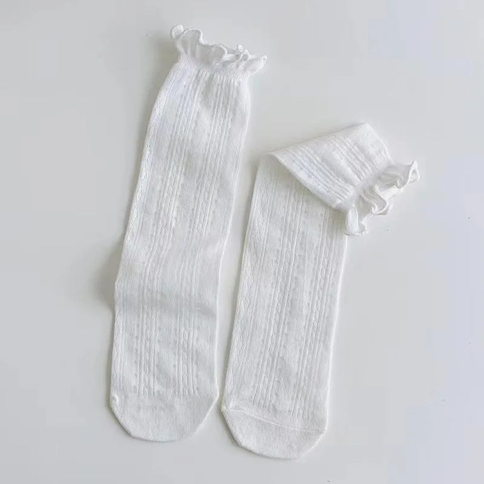 Lolita Women Hollow Out Breathable Mesh Lace Socks