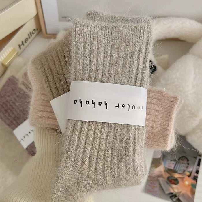 3-6-pairs-of-womens-winter-mid-tube-socks-plus-velvet-thick-warm-socks-soft-solid-color-japanese-style-long-socks