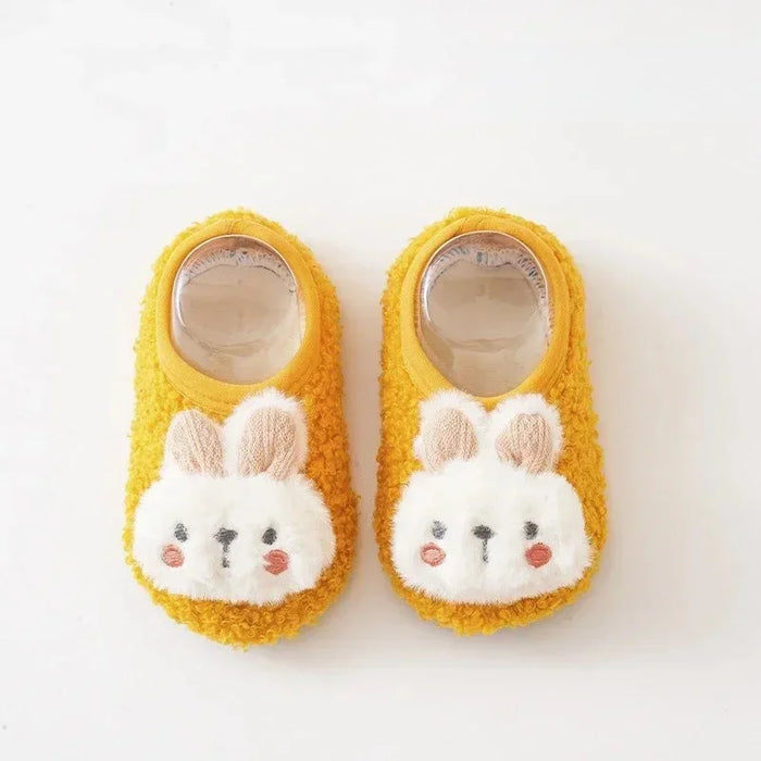 Cartoon Rabbit Baby Floor Socks Kids Plush Slippers